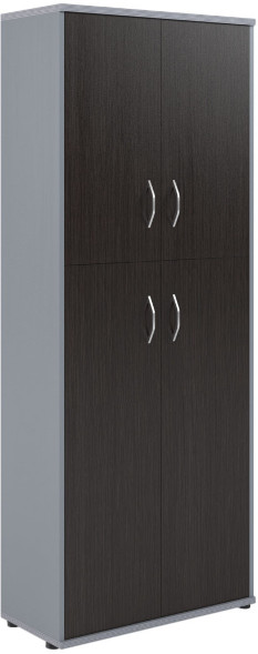 Шкаф с глухими малыми и средними дверьми СТ-1.8 Венге/Металлик 770*365*1975 оптом