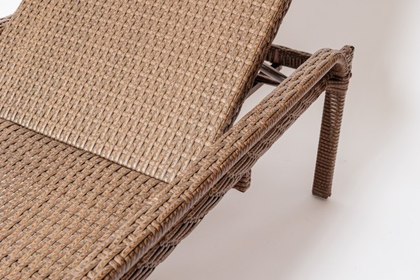 Шезлонг из искусственного ротанга DREAM 2 светло-коричневый оптом