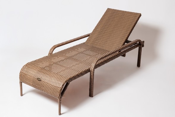 Шезлонг из искусственного ротанга DREAM 2 светло-коричневый оптом