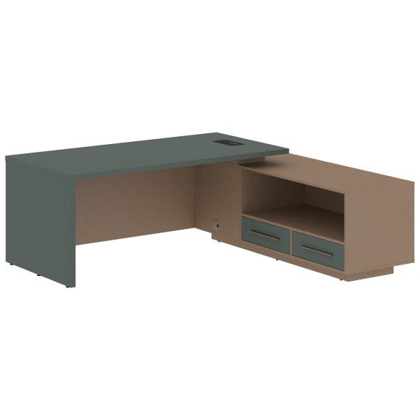 Стол руководителя с тумбой VCT 2119(R) 2100х1900х750 VELION оптом