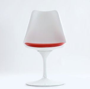 Стул Tulip style белый с красной подушкой 