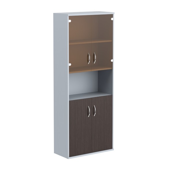 Шкаф комбинированный малыми стеклянными и глухими дверьми СТ-1.4 770*365*1975 I оптом