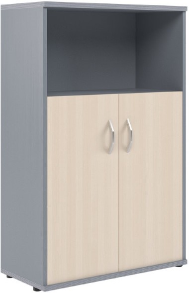 Шкаф с глухими малыми дверьми СТ-2.1 Клен/Металлик 770*365*1200 оптом