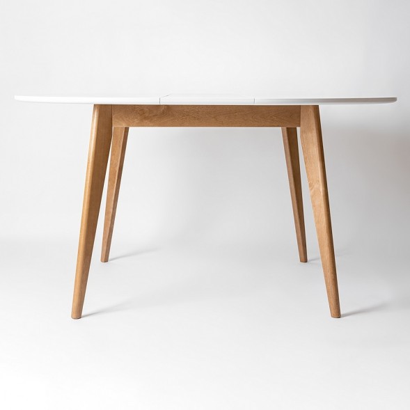 Стол раскладной Орион Plus 1000(+300), Дуб натуральный/Белая эмаль оптом