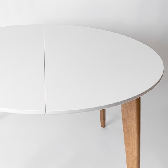 Стол раскладной Орион Plus 1000(+300), Дуб натуральный/Белая эмаль оптом