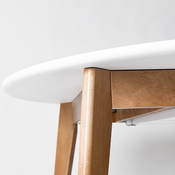 Стол раскладной Орион Plus 1000(+300), Дуб натуральный/Белая эмаль оптом