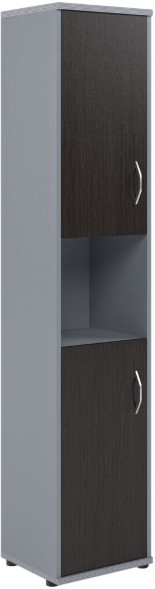 Шкаф колонка с комплектом глухих малых дверей СУ-1.5(L) Венге/Металлик 406*365*1975 оптом